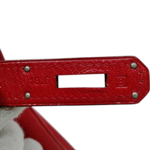 7806998BJ (X6) Hermes Hand Bag Birkin Red Leather - Picture 13 of 14